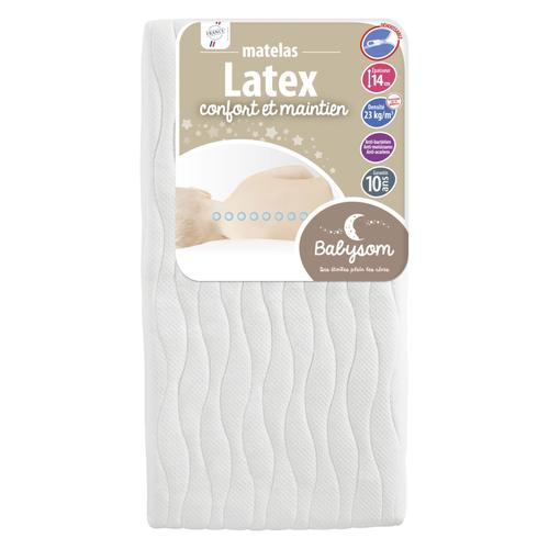 Babysom - Matelas Bébé Latex 60x120x14cm - Déhoussable