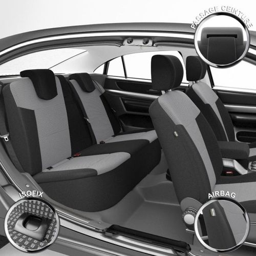 Housse Sièges Voiture Sur-Mesure : Citroën Berlingo 2 (04/2008 À 2017)