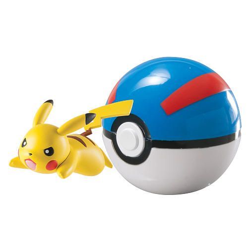 Pokemon - Clip¿N¿Carry Poké Ball Wave D4 - Pikachu + Great Ball