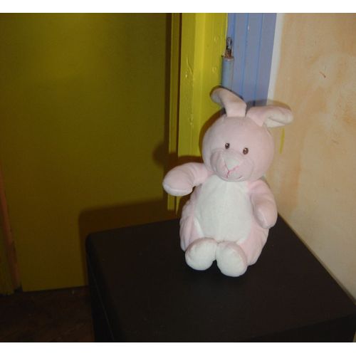 Doudou Lapin Blanc Et Rose Gipsy.