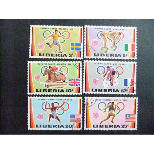 Liberia 1972 Jeux Olympiques De Munich Yvert Nº 562 / 67 º Fu