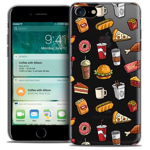 Caseink - Coque Housse Etui Pour Apple Iphone 7 (4.7 ) [Crystal Gel Hd Collection Foodie Design Fast Food - Souple - Ultra Fin - Imprimé En France]