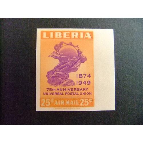 Liberia 1950 75º Anniversaire De Upu Yvert Nº Pa 62 ** Mnh Non Dentelé