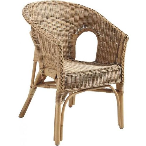 Fauteuil Tissé En Moelle De Rotin Patiné