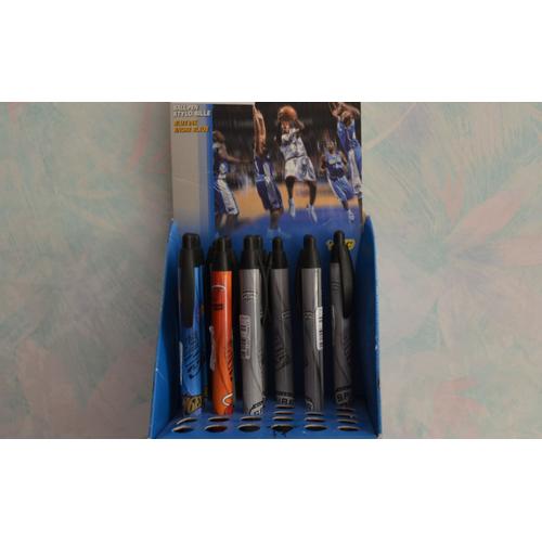 Lot De 16 Stylo Bille Bic Collection Nba Basket Encre Bleu Coloris Varié