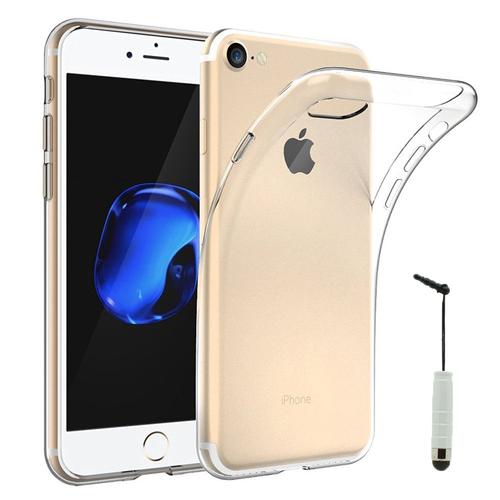 Coque Silicone Pour Apple Iphone 7 4.7" Gel Ultraslim Et Ajustement Parfait - Transparent + Mini Stylet