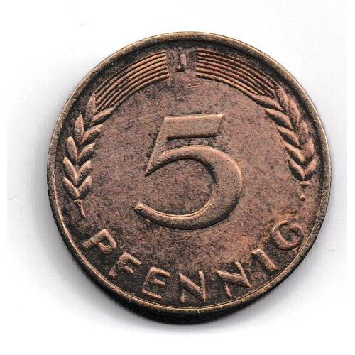 Pièce De 5 Pfennig 1950 Bundesrepublik Deutschland, Variante J