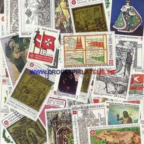 Ordre De Malte 50 Timbres Differents Obliteres