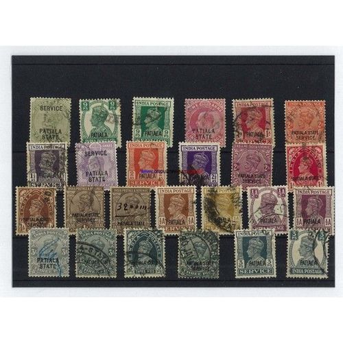 Patiala 25 Timbres Differents Obliteres