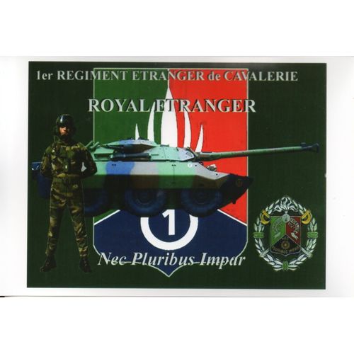 Militaria - Photo - 1er Régiment Étranger De Cavalerie - Royal Etranger - Nec Pluribus Impar