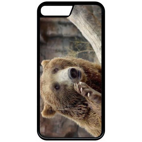 Coque Iphone 7 - Gros Ours Brun - Noir