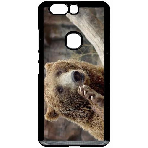 Coque Honor V8 - Gros Ours Brun - Noir