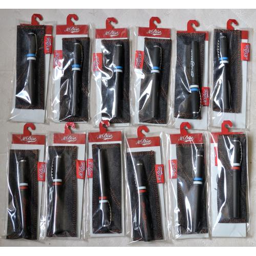 Lot De 12 Stylo Plume + Étui Collection Jean M.Dia Pointe Iridium + Cartouche Coffret Cadeau Bleu Rouge