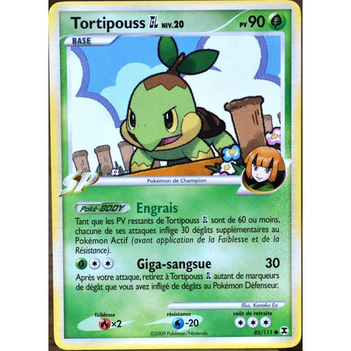 Carte Pokémon 85/111 Tortipouss Gym Leader Platine Rivaux Émergents Neuf Fr
