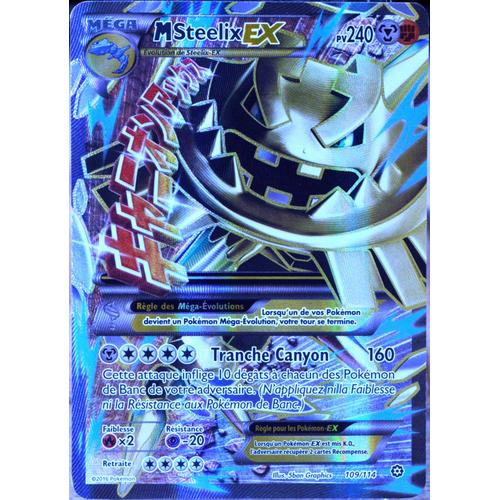 Carte Pokémon 109/114 Méga Steelix Ex (Shiny) 240 Pv - Full Art Xy - Offensive Vapeur Neuf Fr