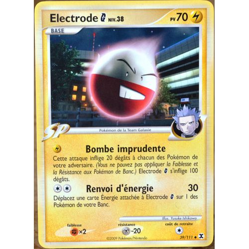 Carte Pokémon 39/111 Electrode Galaxie Platine Rivaux Émergents Neuf Fr