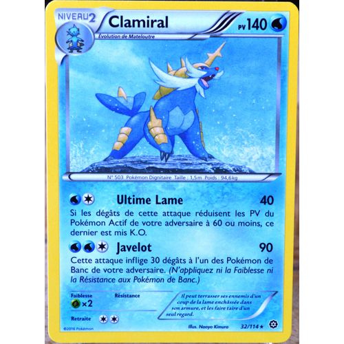 Carte Pokémon 32/114 Clamiral 140 Pv Xy - Offensive Vapeur Neuf Fr