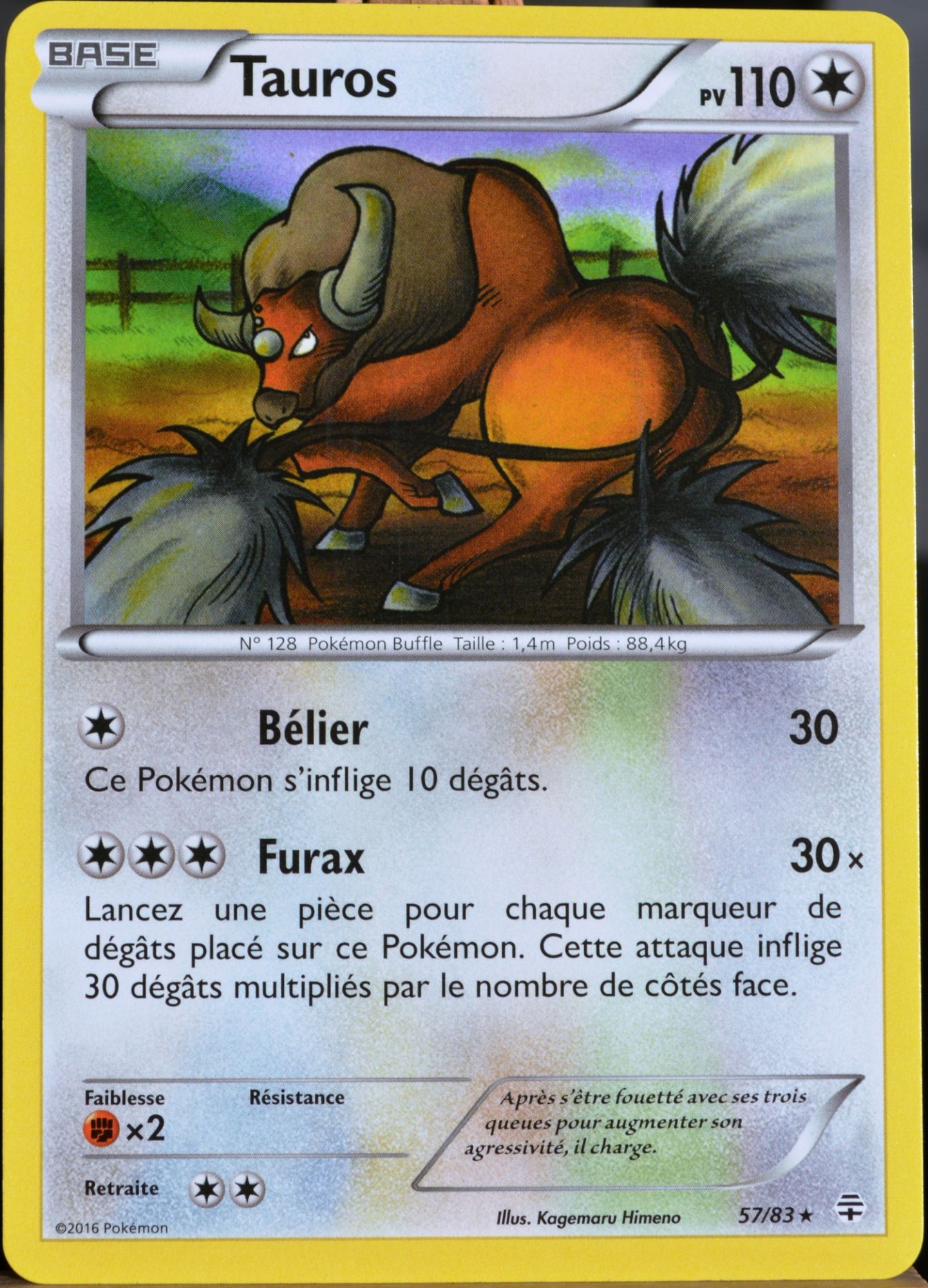 Carte Pokémon 57/83 Tauros 110 Pv Série Générations Neuf Fr