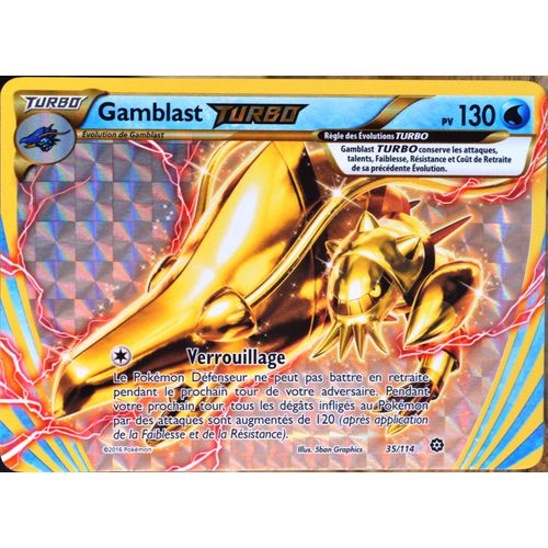 Carte Pokémon 35/114 Gamblast Turbo 130 Pv - Turbo Xy - Offensive Vapeur Neuf Fr