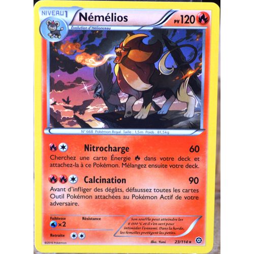 Carte Pokémon 23/114 Némélios 120 Pv Xy - Offensive Vapeur Neuf Fr