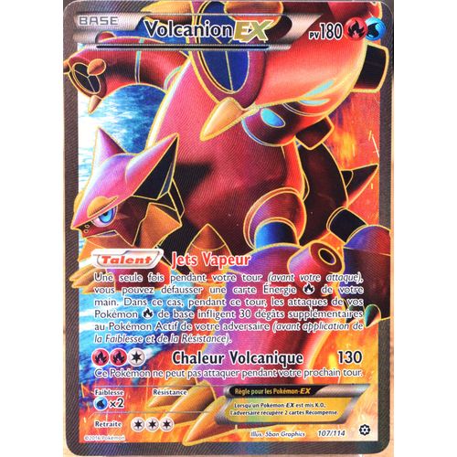 Carte Pokémon 107/114 Volcanion Ex 180 Pv - Full Art Xy - Offensive Vapeur Neuf Fr