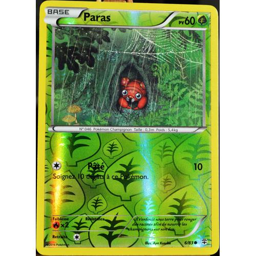 Carte Pokémon 6/83 Paras 60 Pv - Reverse Série Générations Neuf Fr