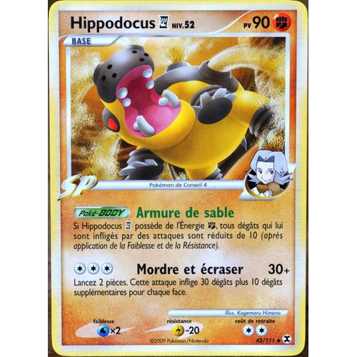 Carte Pokémon 42/111 Hippodocus Conseil 4 Platine Rivaux Émergents Neuf Fr