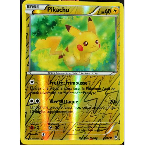 Carte Pokémon 26/83 Pikachu 60 Pv - Reverse Série Générations Neuf Fr