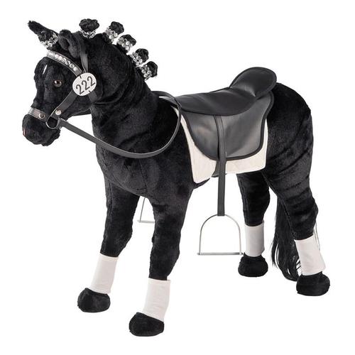 Happy People 58041 Cheval De Dressage En Peluche À Monter Avec Selle Façon Cuir