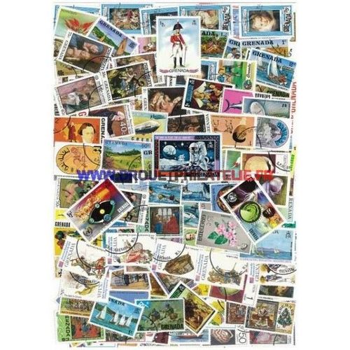 Grenades 25 Timbres Differents Obliteres