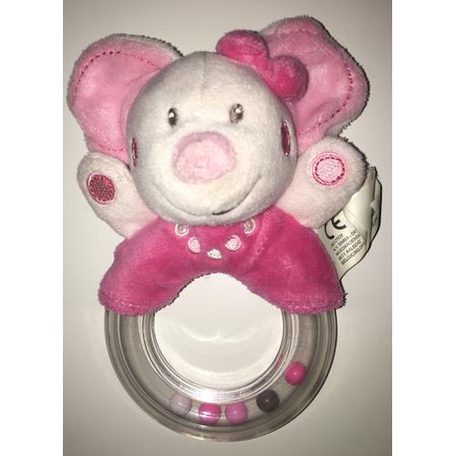 Hochet Peluche Souris Rose Nicotoy Simba Dickie Jouet Eveil Bebe Naissance Grelot Anneau Billes Petite Souris Coquette Kiabi Plush Soft Toys Pink Mouse 