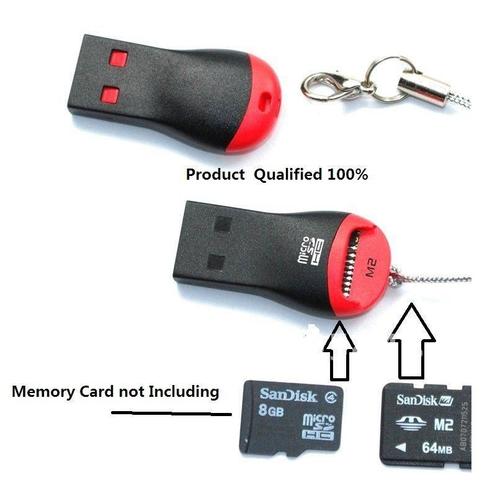 Lecteur USB carte Micro SD SDHC t-FLASH, Couleur: Noir Rouge, Modele: Cle USB