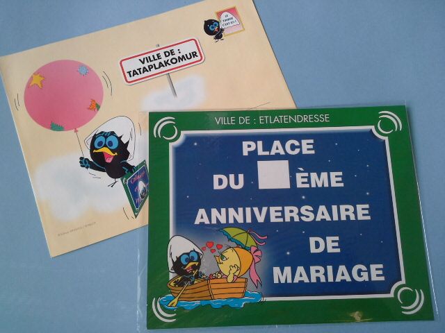 Carte Postale Geante Plaque Rue Diplome Place Du Eme Anniversaire De Mariage Calimero Enveloppe Rakuten