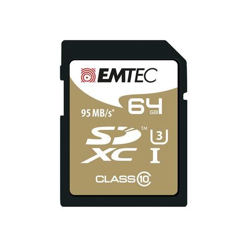 Emtec Carte SD 64GB UHS-I U3 Speedin Ultra Haute Performance Vitesse de lecture jusquà 95MB/s 