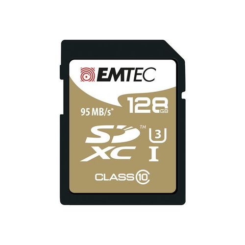 EMTEC SpeedIN' - Carte mémoire flash - 128 Go - UHS Class 3 / Class10 - SDXC UHS-I