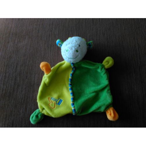 Doudou Plat Vache/Mouton/Taureau Vert Baby Club