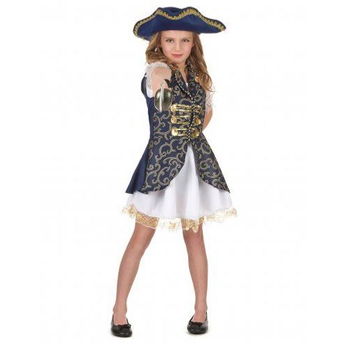 Déguisement Pirate Bleu Foncé Fille , Taille 10 - 12 Ans (L)
