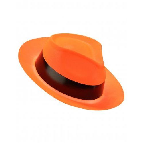 Chapeau Gangster Orange Fluo Adulte,