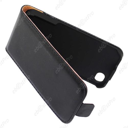 Ebeststar ® 1 Verre Trempé + Etui Pu Cuir Rabattable Housse Coque Ultra Slim Pour Apple Iphone 4s, 4, Couleur Noir