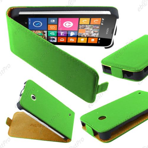 Ebeststar ®  Etui En Pu Cuir Clapet Ultra Fine Housse Coque Pour Nokia Lumia 630 + 1 Verre Trempé, Couleur Vert