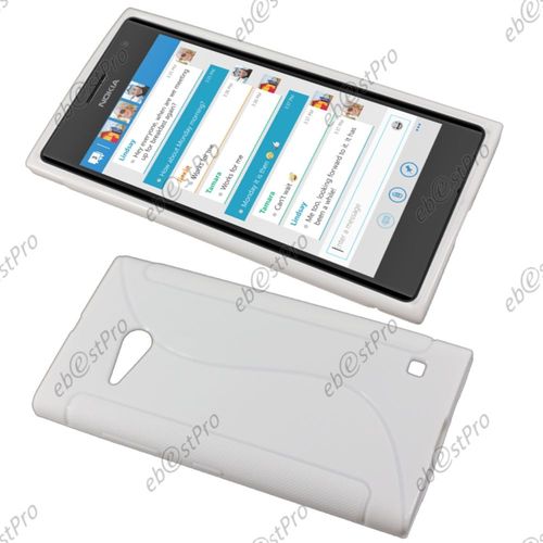 Ebeststar ® 1 Verre Trempé + Etui Housse Coque S-Line Silicone Protection En Gel Pour Nokia Lumia 735 730 Dual, Couleur Blanc