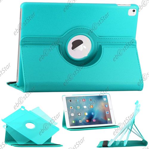 Ebeststar ® Pour Apple Ipad Pro 9.7 (2016), Wi-Fi, 3g, 4g, Lte - Housse Coque Etui Pu Cuir Rotatif Avec Support À Rotation 360° + Film, Couleur Bleu