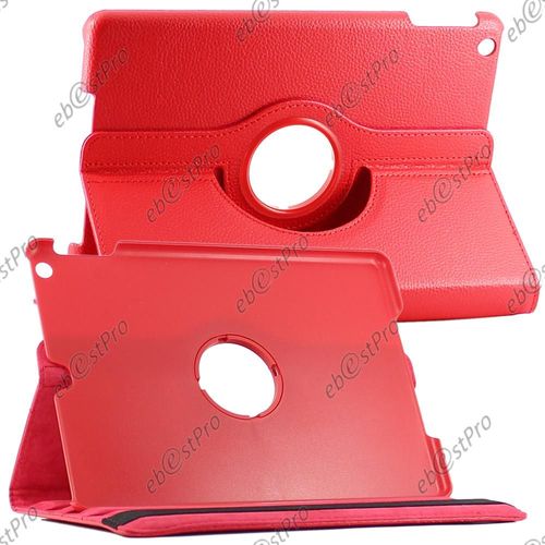 Ebeststar ®  Etui Pu Cuir Coque Housse Rotative 360° Pour Apple Ipad Air, Ipad 5, Ipad Air Wi-Fi, 3g + 1 Verre Trempé, Couleur Rouge