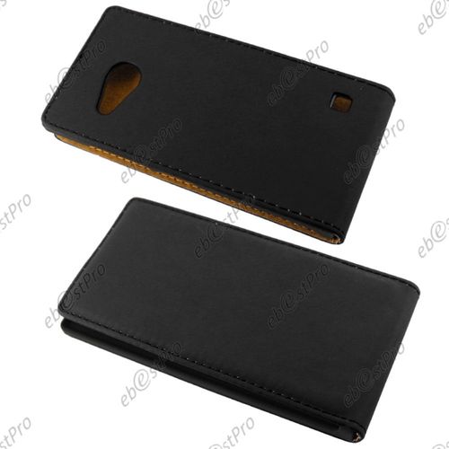 Ebeststar ® 1 Verre Trempé + Etui Pu Cuir Rabattable Housse Coque Ultra Slim Pour Nokia Lumia 735 730 Dual, Couleur Noir