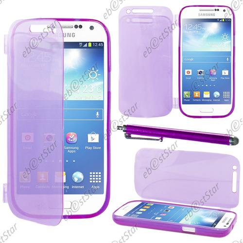 Ebeststar ® Pour Samsung Galaxy S4 Mini Gt-I9190, I9192, I9195 - Housse Etui Coque Portefeuille Livre Silicone Gel + Stylet, Couleur Violet