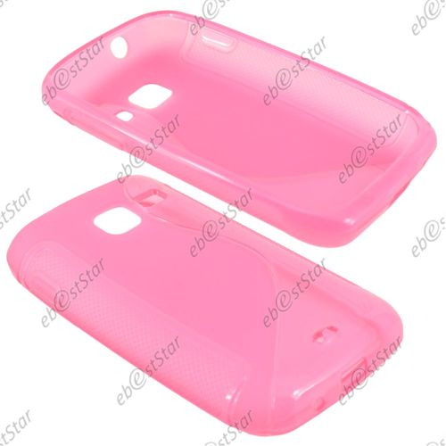 Ebeststar ® Film + Etui Housse Coque S-Line Silicone Protection En Gel Pour Samsung Wave Y S5380, Couleur Rose