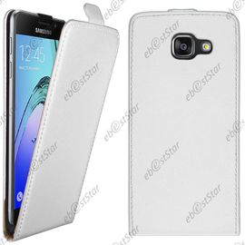 Ebeststar ® Pour Samsung Galaxy A5 2016 A510f - Housse Coque Etui En Pu Cuir À Rabat Ultra Fine (Slim Case) + Film, Couleur Blanc
