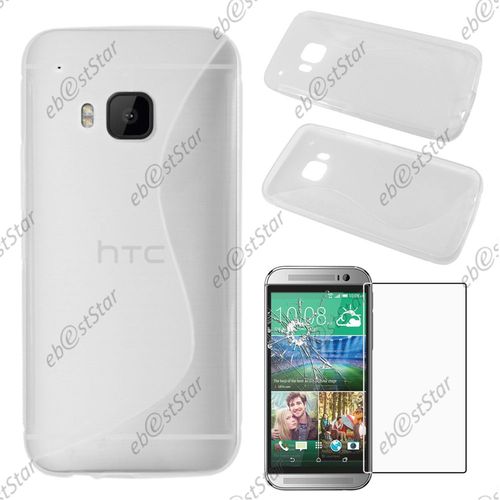 Ebeststar ® Pour Htc One M9, One Hima - Housse Etui Coque Silicone Gel Motif S-Line Protection Souple + 1 Verre Trempé, Couleur Transparent