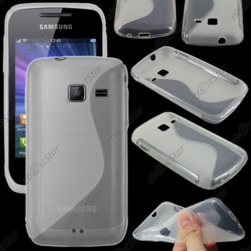 Ebeststar ®  Coque S-Line Silicone Gel Motif Vague Housse Etui Protection Souple Pour Samsung Wave Y S5380 + Film, Couleur Transparent