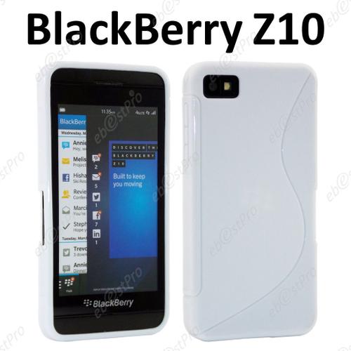 Ebeststar ® Film + Etui Housse Coque S-Line Silicone Protection En Gel Pour Blackberry Z10, Couleur Blanc